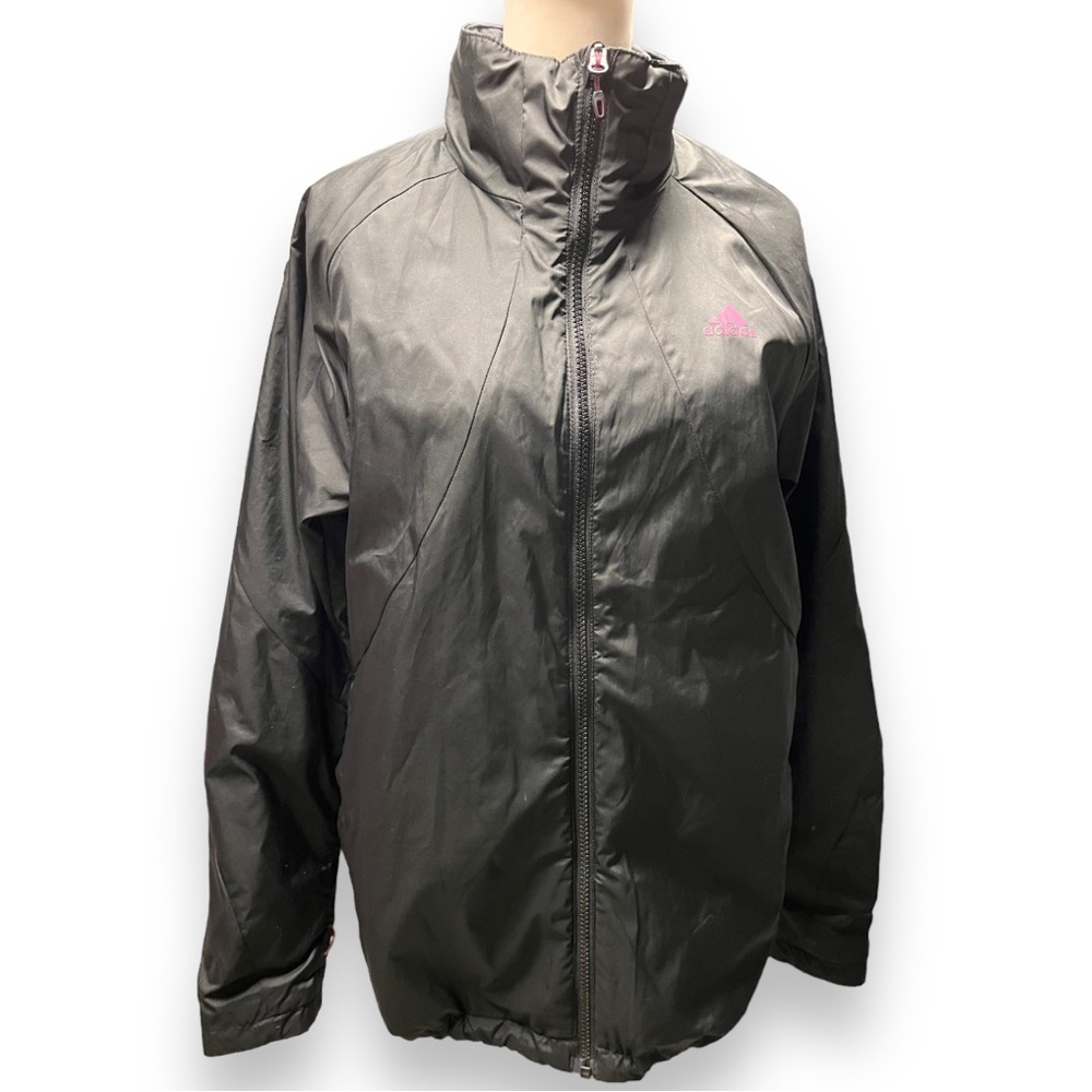 Adidas Womens Windbreaker Weatherproof Jacket Fleece Lined Large